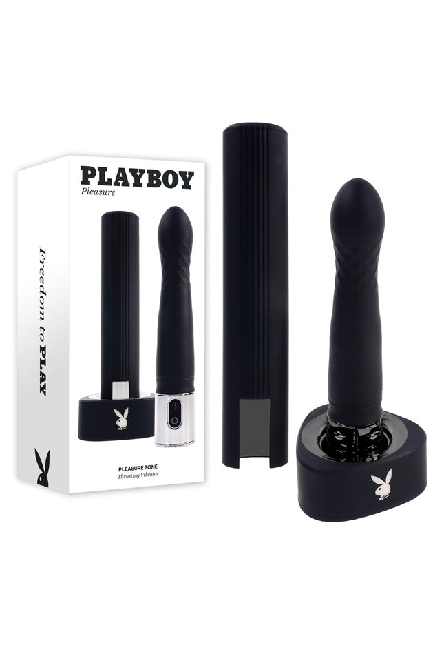 Playboy Pleasure PLEASURE ZONE - Black 21.4 cm Rechargeable Vibrator with USB Charging Dock