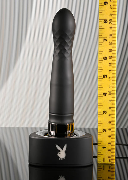 Playboy Pleasure PLEASURE ZONE - Black 21.4 cm Rechargeable Vibrator with USB Charging Dock