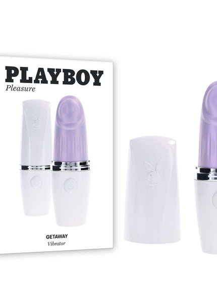Playboy Pleasure GETAWAY - White/Purple 14.2 cm USB Rechargeable Tapping Stimulator