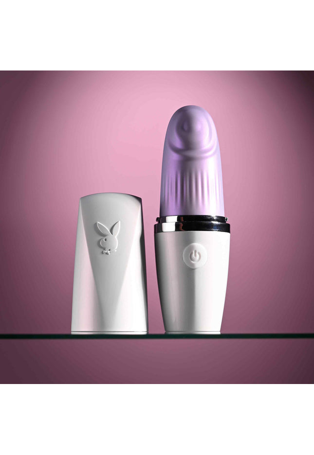 Playboy Pleasure GETAWAY - White/Purple 14.2 cm USB Rechargeable Tapping Stimulator