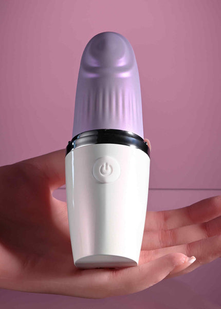 Playboy Pleasure GETAWAY - White/Purple 14.2 cm USB Rechargeable Tapping Stimulator
