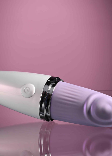 Playboy Pleasure GETAWAY - White/Purple 14.2 cm USB Rechargeable Tapping Stimulator