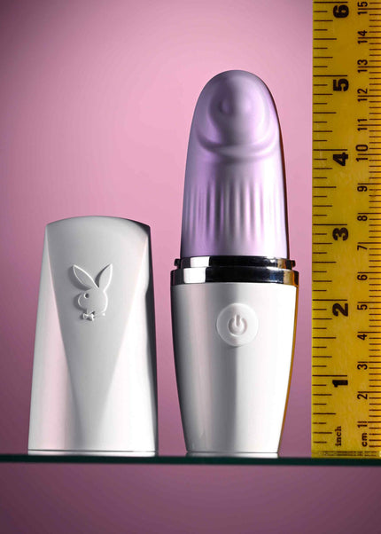 Playboy Pleasure GETAWAY - White/Purple 14.2 cm USB Rechargeable Tapping Stimulator