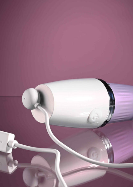 Playboy Pleasure GETAWAY - White/Purple 14.2 cm USB Rechargeable Tapping Stimulator