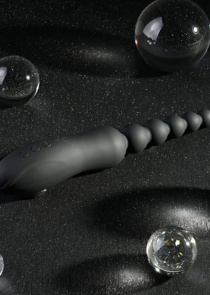 Playboy Pleasure LET IT BEAD - Black 23.1 cm USB Rechargeable Vibrating Anal Beads with Clitoral Suction