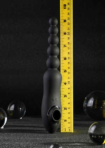 Playboy Pleasure LET IT BEAD - Black 23.1 cm USB Rechargeable Vibrating Anal Beads with Clitoral Suction