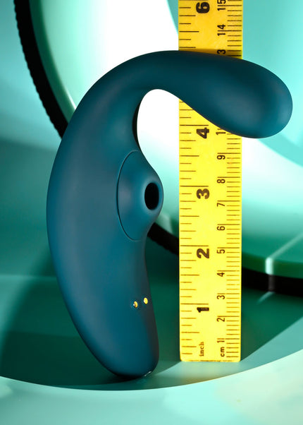 Playboy Pleasure CHARMER - Blue USB Rechargeable Vibrator with Clitoral Suction