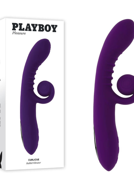 Playboy CURLICUE - Purple 23.5 cm USB Rechargeable Rabbit Vibrator