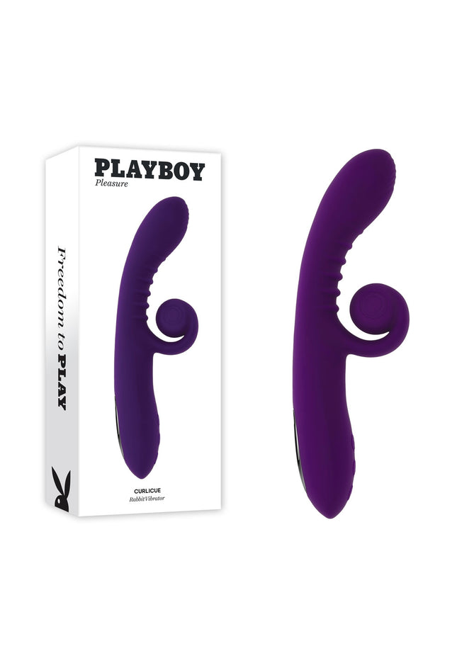 Playboy CURLICUE - Purple 23.5 cm USB Rechargeable Rabbit Vibrator
