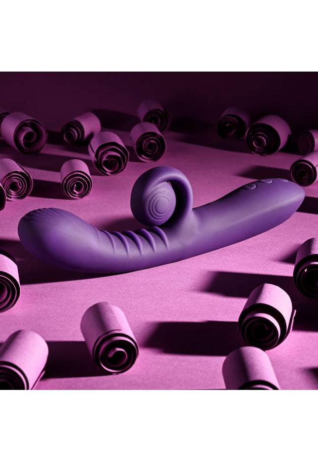 Playboy CURLICUE - Purple 23.5 cm USB Rechargeable Rabbit Vibrator