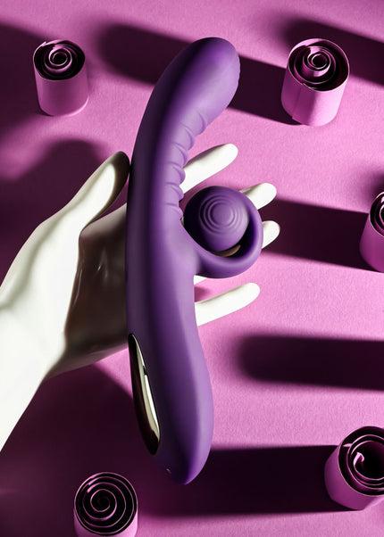 Playboy CURLICUE - Purple 23.5 cm USB Rechargeable Rabbit Vibrator