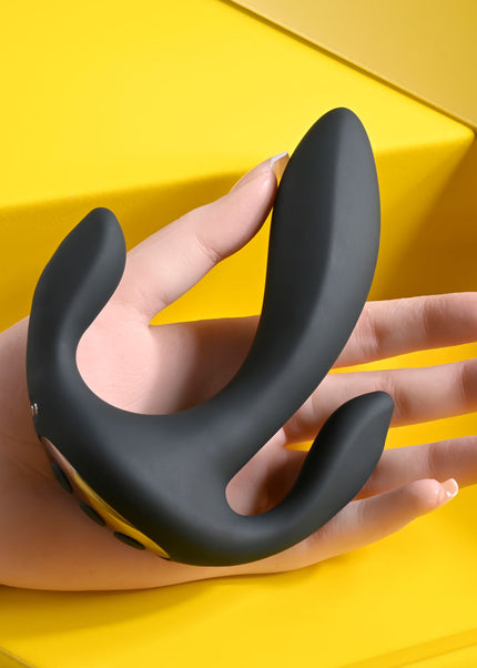 Playboy Pleasure TRIPLE THREAT - Black USB Rechargeable Triple Probe Vibrator