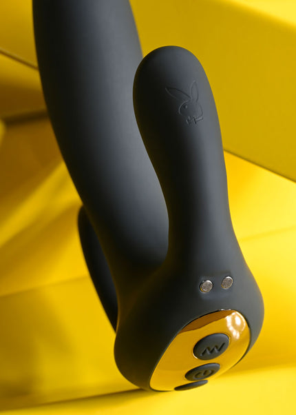 Playboy Pleasure TRIPLE THREAT - Black USB Rechargeable Triple Probe Vibrator
