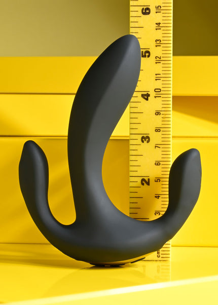 Playboy Pleasure TRIPLE THREAT - Black USB Rechargeable Triple Probe Vibrator