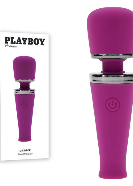 Playboy Pleasure MIC DROP - Purple 11.4 cm USB Rechargeable Vibrating Mini Massage Wand