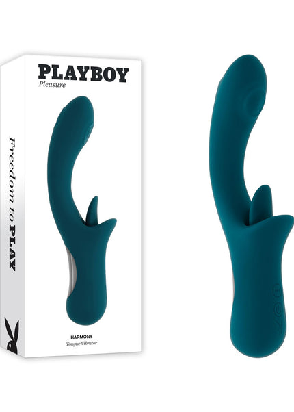 Playboy Pleasure HARMONY - Blue 22.9 cm USB Rechargeable Vibrator with Clitoral Flicker
