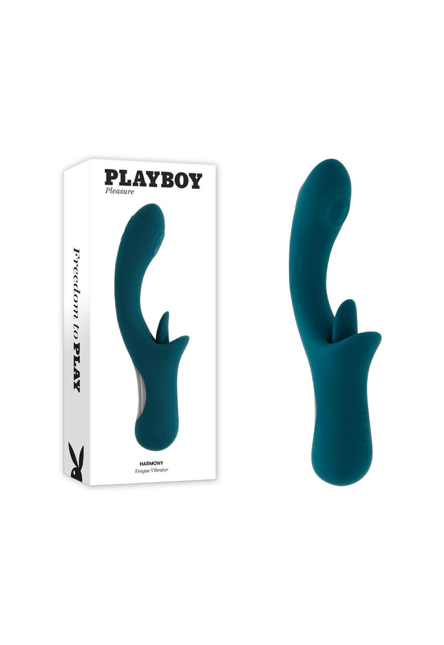 Playboy Pleasure HARMONY - Blue 22.9 cm USB Rechargeable Vibrator with Clitoral Flicker
