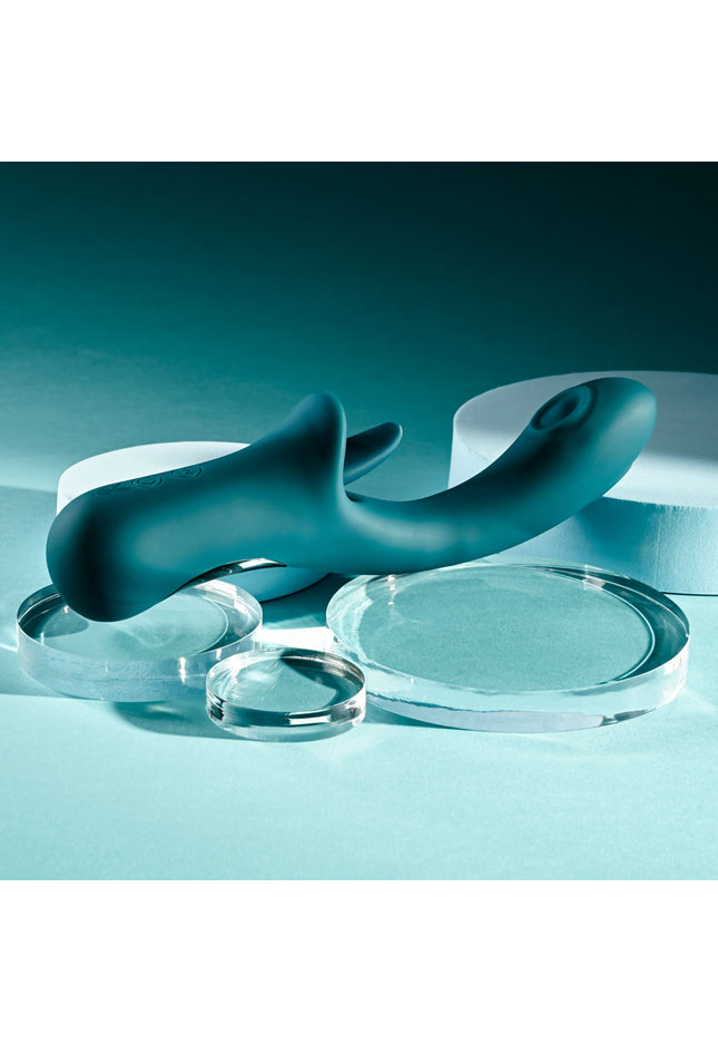 Playboy Pleasure HARMONY - Blue 22.9 cm USB Rechargeable Vibrator with Clitoral Flicker