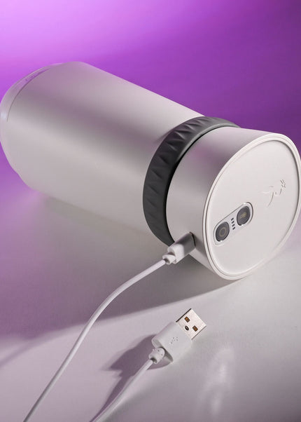 Playboy Pleasure TWIST & STROKE - White USB Rechargeable Heating Stroker with UV Cleaning