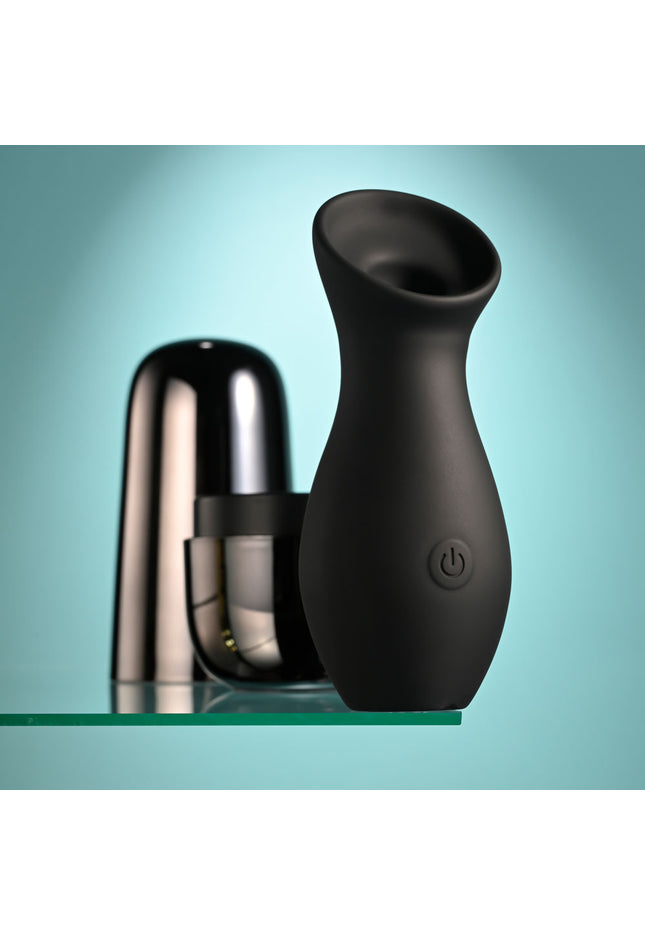 Playboy Pleasure THE JET SET - SUCKER - Black 10.3 cm Sucking Stimulator with Rechargeable Charging Case