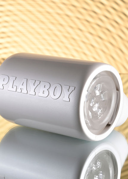 Playboy Pleasure SPIN DOCTOR - White USB Rechargeable Vibrating & Spinning Stroker