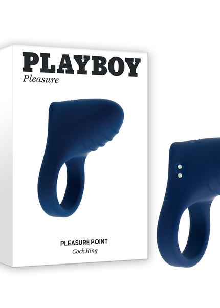 Playboy Pleasure PLEASURE POINT - Blue USB Rechargeable Vibrating Cock Ring