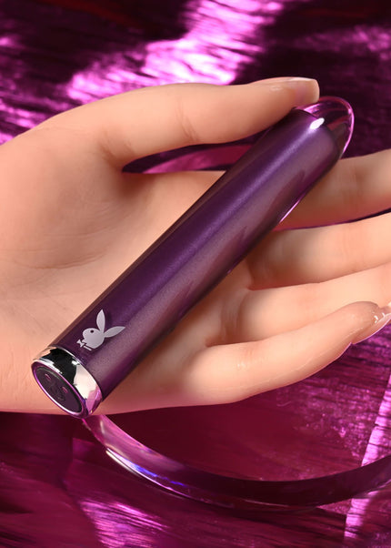 Playboy Pleasure AMETHYST - Purple 12.4 cm USB Rechargeable Glass Tipped Mini Vibrator
