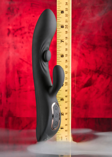 Playboy Pleasure THATS THE SPOT - Black 23.3 cm USB Rechargeable Rabbit Vibrator with G-Spot Tapper