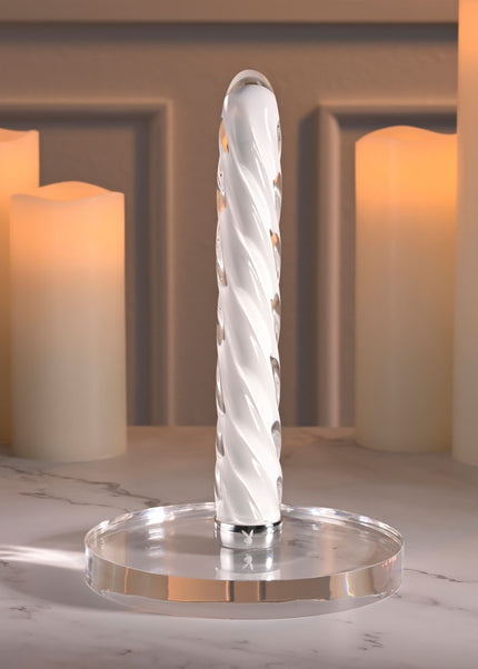 Playboy Pleasure IN A TWIST - White Glass 17.5 cm USB Rechargeable Vibrator