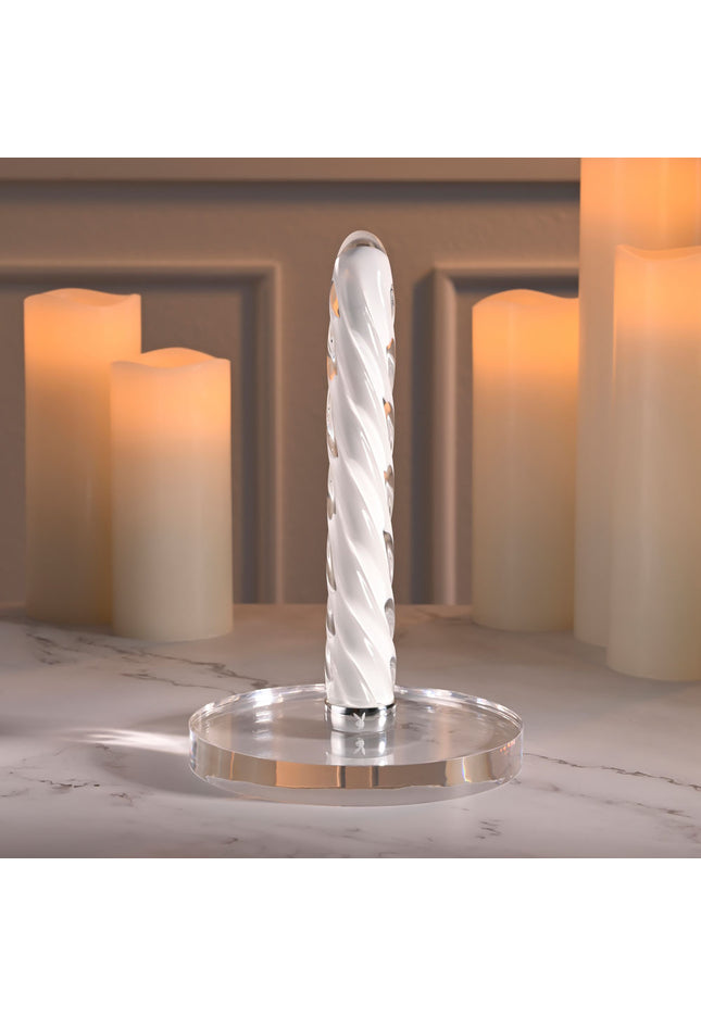 Playboy Pleasure IN A TWIST - White Glass 17.5 cm USB Rechargeable Vibrator