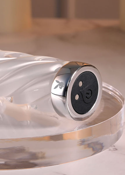 Playboy Pleasure IN A TWIST - White Glass 17.5 cm USB Rechargeable Vibrator