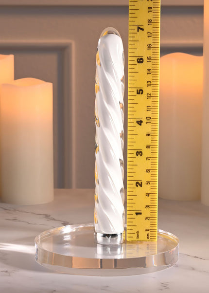 Playboy Pleasure IN A TWIST - White Glass 17.5 cm USB Rechargeable Vibrator