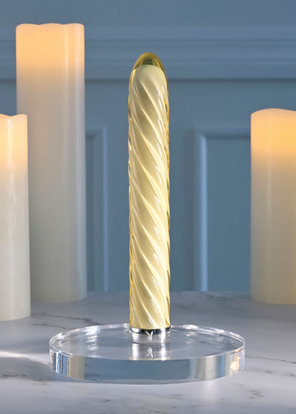 Playboy Pleasure TWIST OF FATE - Yellow Glass 17.5 cm USB Rechargeable Vibrator