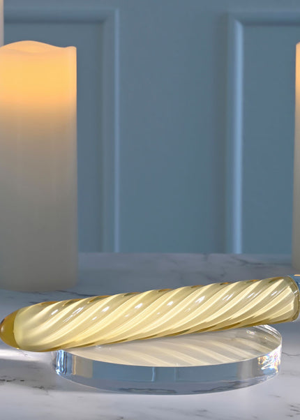 Playboy Pleasure TWIST OF FATE - Yellow Glass 17.5 cm USB Rechargeable Vibrator