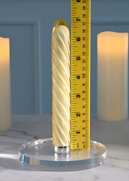 Playboy Pleasure TWIST OF FATE - Yellow Glass 17.5 cm USB Rechargeable Vibrator