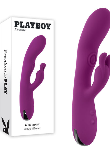 Playboy Pleasure BUSY BUNNY - Purple 22.6 cm USB Rechargeable Rabbit Vibrator with Tapping Shaft