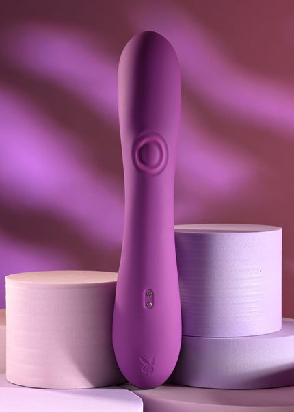 Playboy Pleasure BUSY BUNNY - Purple 22.6 cm USB Rechargeable Rabbit Vibrator with Tapping Shaft