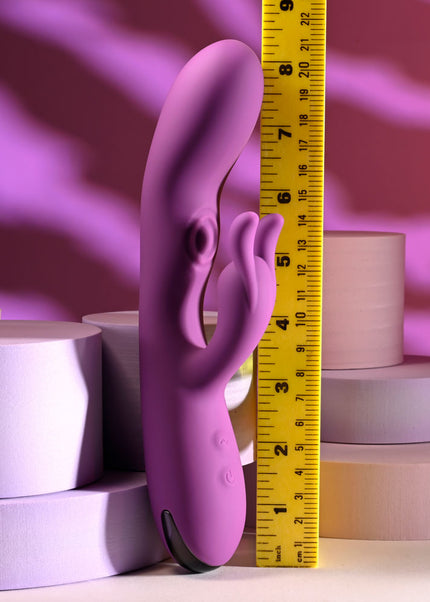 Playboy Pleasure BUSY BUNNY - Purple 22.6 cm USB Rechargeable Rabbit Vibrator with Tapping Shaft