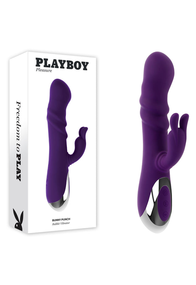 Playboy Pleasure BUNNY PUNCH - Purple 24.4 cm USB Rechargeable Twirling Rabbit Vibrator