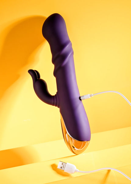 Playboy Pleasure BUNNY PUNCH - Purple 24.4 cm USB Rechargeable Twirling Rabbit Vibrator