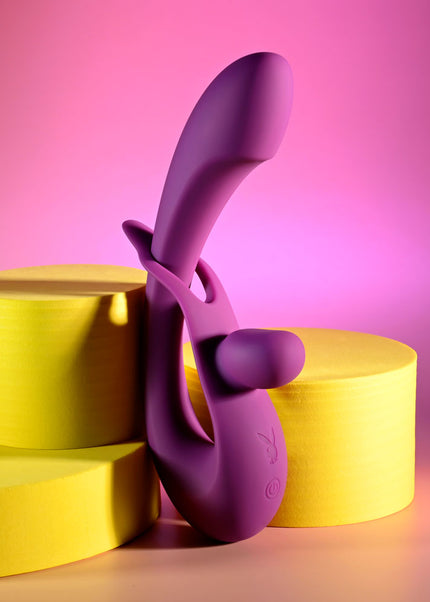 Playboy Pleasure CHA CHA SLIDE - Purple 20 cm USB Rechargeable Rabbit Vibrator