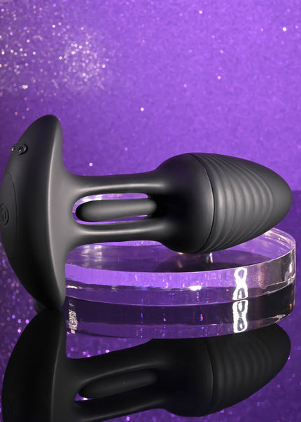 Playboy Pleasure RIM SHOT - Black 11.4 cm USB Rechargeable Vibrating Butt Plug