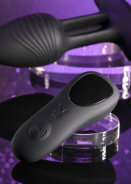Playboy Pleasure RIM SHOT - Black 11.4 cm USB Rechargeable Vibrating Butt Plug