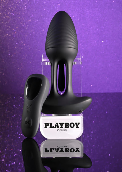 Playboy Pleasure RIM SHOT - Black 11.4 cm USB Rechargeable Vibrating Butt Plug