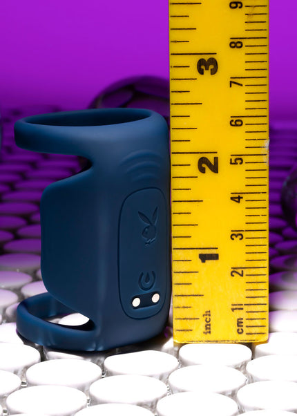Playboy Pleasure JET PACK - Dark Blue USB Rechargeable Vibrating Penis Harness