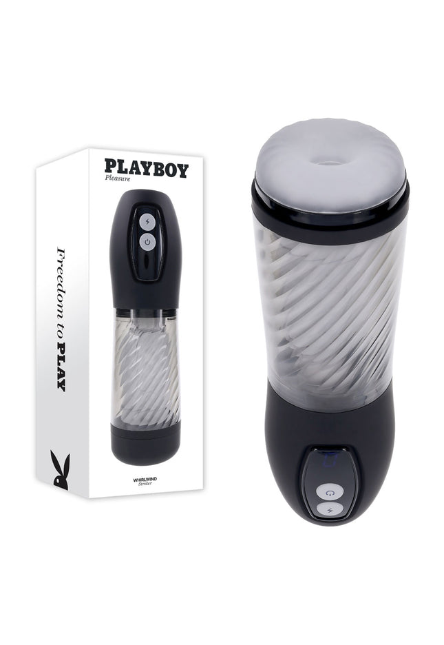 Playboy Pleasure WHIRLWIND - Clear USB Rechargeable Thrusting and Spinning Auto Stroker