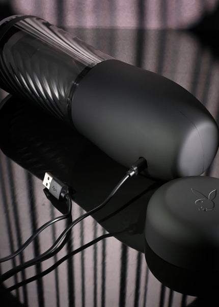 Playboy Pleasure WHIRLWIND - Clear USB Rechargeable Thrusting and Spinning Auto Stroker