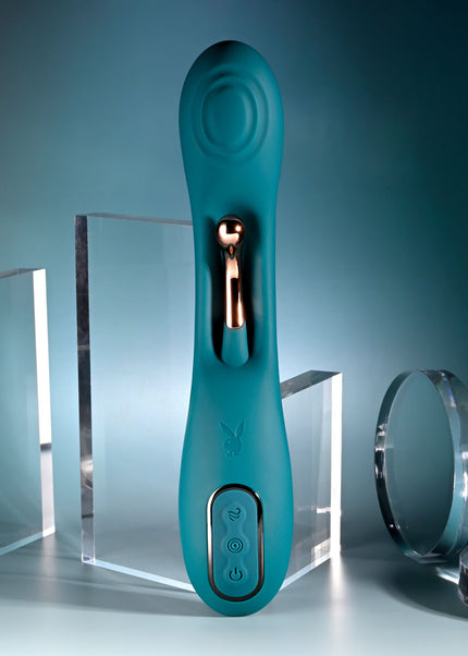 Playboy Pleasure AURELIE - Green 22.7 cm USB Rechargeable Vibrator with Internal Flicker