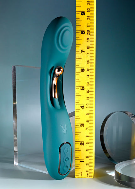 Playboy Pleasure AURELIE - Green 22.7 cm USB Rechargeable Vibrator with Internal Flicker