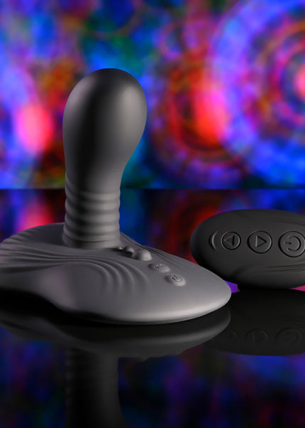 Playboy Pleasure SITTIN & SPINNIN - Black USB Rechargeable Spinning Vibrator & Grinder Pad with Remote